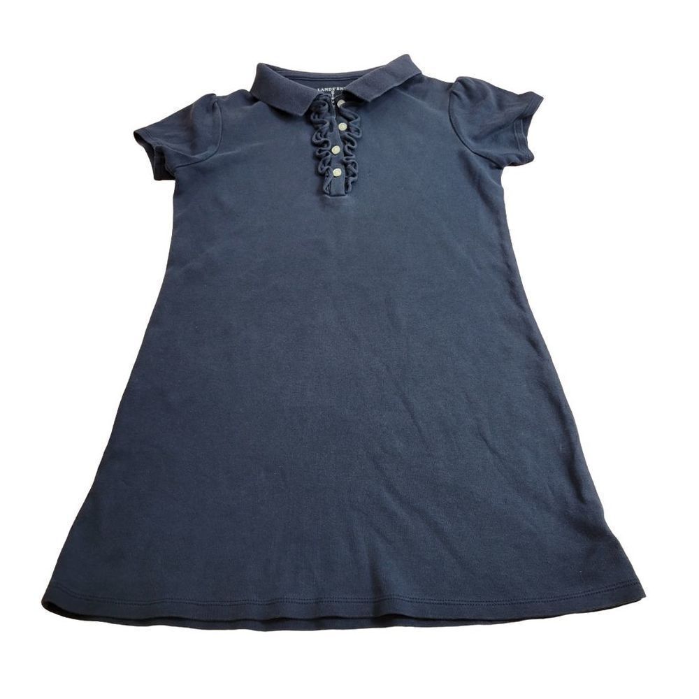 Lands End Navy polo dress 6X